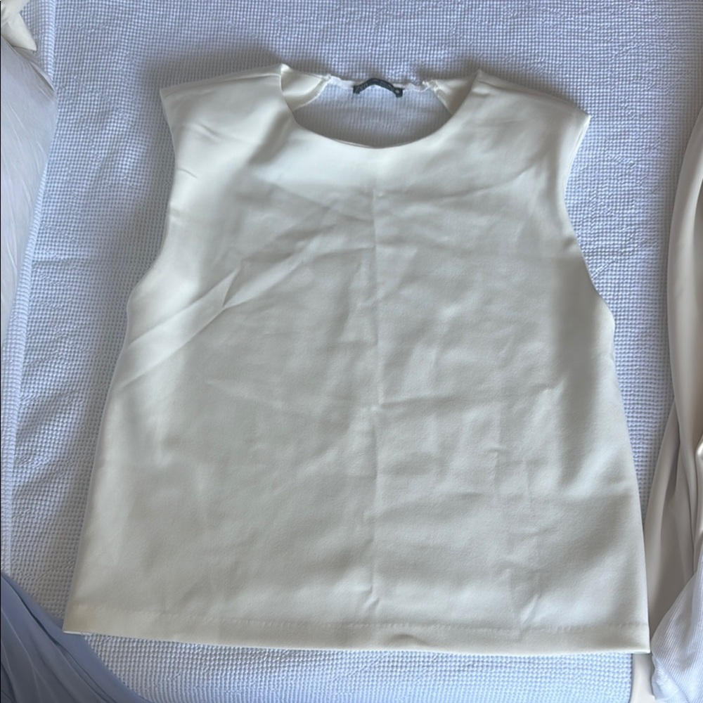 Elegant Cream Sleeveless Top